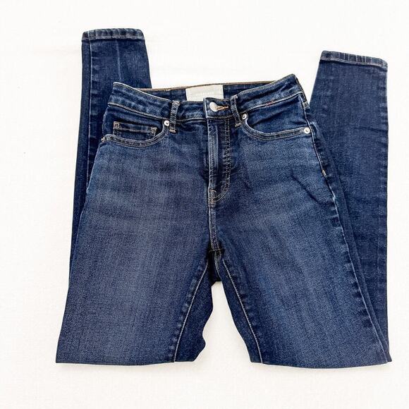 Everlane The Curvy High-Rise Skinny Jean Dark Wash Denim Size 25 - Picture 7 of 8